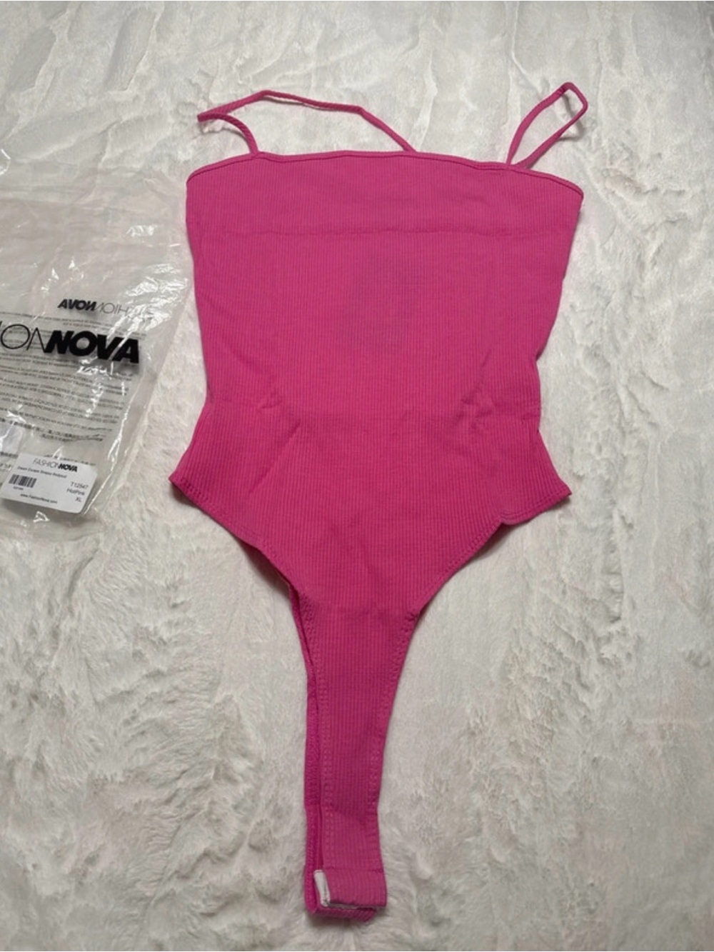 Fashion Nova Dream Escape Strappy ribbed cami thong bodysuit Size US XL
